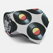 Zwart label voor Vinylmuziek Stropdas (Opgerold)