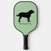 Zwart laboratorium Silhouette Persoonlijke tekst Pickleball Paddle (Voorkant)