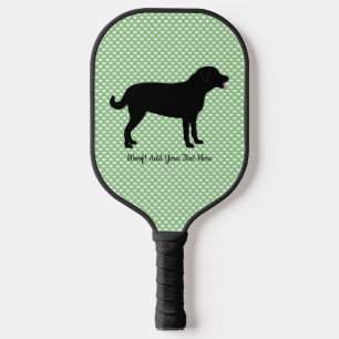 Zwart laboratorium Silhouette Persoonlijke tekst Pickleball Paddle