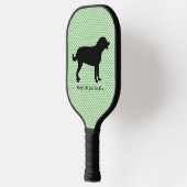 Zwart laboratorium Silhouette Persoonlijke tekst Pickleball Paddle (Links)