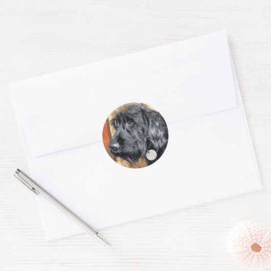 Zwart Labradoodle #1 Stickers (Envelop)