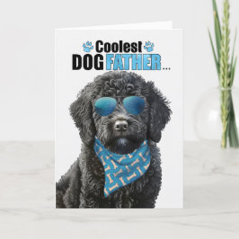 Zwart labradoodle coolste papa ooit Vaderdag Feestdagen Kaart