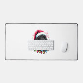 Zwart Labradoodle Kerstboom Kerstverlichting Doodl Bureaumat (Keyboard & Muis)