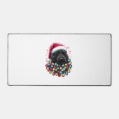 Zwart Labradoodle Kerstboom Kerstverlichting Doodl Bureaumat (Voorkant)