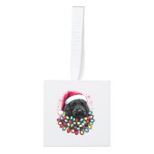 Zwart Labradoodle Kerstboom Kerstverlichting Doodl Decoratie (Voorkant)