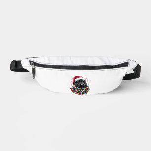Zwart Labradoodle Kerstboom Kerstverlichting Doodl Heuptasje