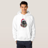 Zwart Labradoodle Kerstboom Kerstverlichting Doodl Hoodie (Voorkant volledig)