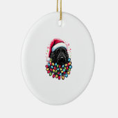 Zwart Labradoodle Kerstboom Kerstverlichting Doodl Keramisch Ornament (Rechts)