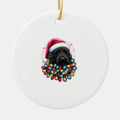 Zwart Labradoodle Kerstboom Kerstverlichting Doodl Keramisch Ornament (Voorkant)