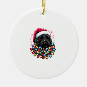 Zwart Labradoodle Kerstboom Kerstverlichting Doodl Keramisch Ornament