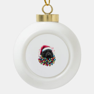 Zwart Labradoodle Kerstboom Kerstverlichting Doodl Keramische Bal Ornament