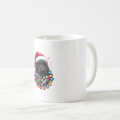 Zwart Labradoodle Kerstboom Kerstverlichting Doodl Koffiemok (Voorkant rechts)