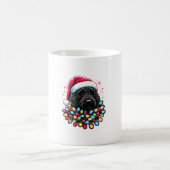 Zwart Labradoodle Kerstboom Kerstverlichting Doodl Koffiemok (Center)