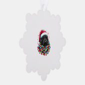 Zwart Labradoodle Kerstboom Kerstverlichting Doodl Ornament Kaart (Rechts)