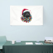 Zwart Labradoodle Kerstboom Kerstverlichting Doodl Spandoek (Beurs)