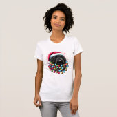 Zwart Labradoodle Kerstboom Kerstverlichting Doodl T-shirt (Voorkant volledig)