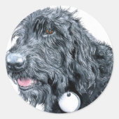 Zwart Labradoodle Stickers (Voorkant)