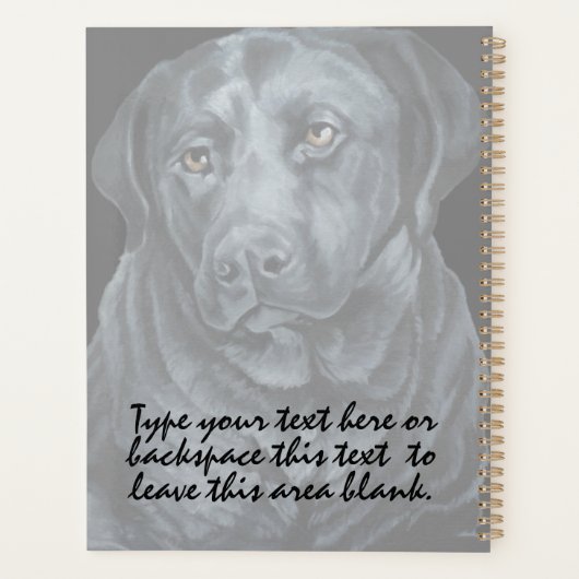 Zwart Labrador Art Planner Engels Retriever Boek (Achterkant)