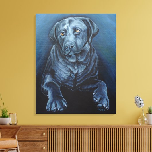Zwart labrador art print Engels (Insitu (Woonkamer))