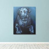 Zwart labrador art print Engels (Insitu (Houten vloer))