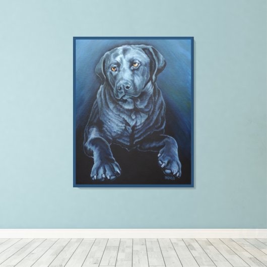 Zwart labrador art print Engels (Insitu (Houten vloer))