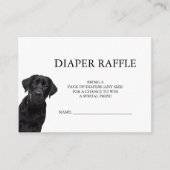 Zwart labrador Baby shower Diaper Raffle Minimale  Informatiekaartje (Voorkant)