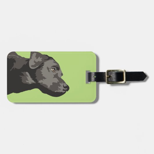 Zwart labrador Bagagelabel (Kies uw kleur) (Voorkant horizontaal)