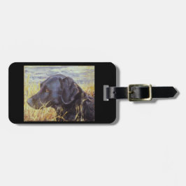 Zwart labrador bagagelabel of purse label