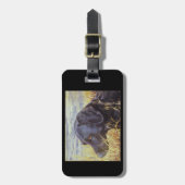 Zwart labrador bagagelabel of purse label (Voorkant verticaal)