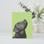 Zwart labrador Briefkaart (kies uw eigen kleur) (Staand voorkant)