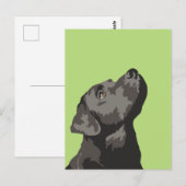 Zwart labrador Briefkaart (kies uw eigen kleur) (Voorkant / Achterkant)