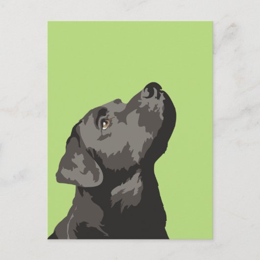 Zwart labrador Briefkaart (kies uw eigen kleur) (Voorkant)
