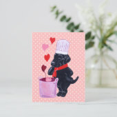 Zwart labrador Chef Painting Briefkaart (Staand voorkant)