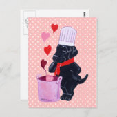 Zwart labrador Chef Painting Briefkaart (Voorkant / Achterkant)