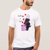 Zwart labrador Chef Painting T-shirt (Voorkant)