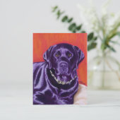 Zwart labrador denking briefkaart (Staand voorkant)