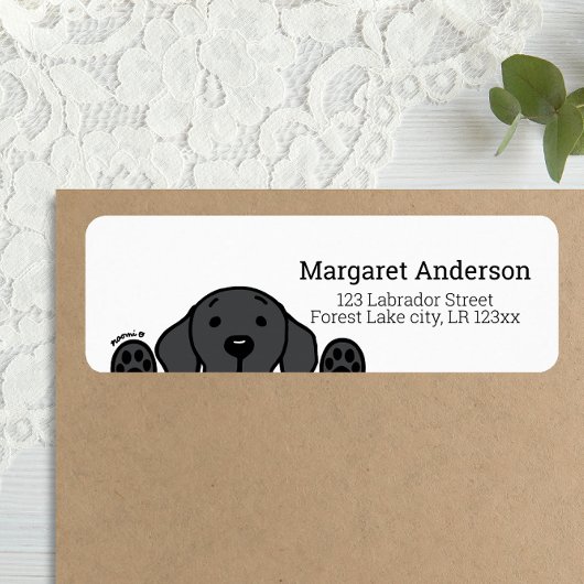 Zwart labrador die je op het label ziet