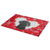 Zwart Labrador Dog Rozen Hart Foto snijplank (Hoek)