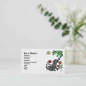 Zwart labrador en groen visitekaartje (Staand voorkant)