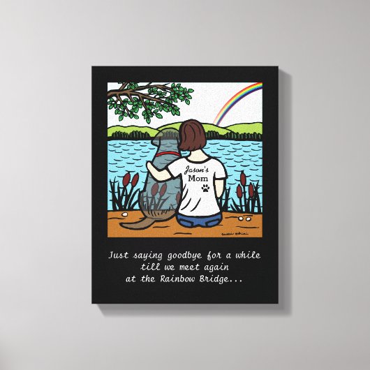 Zwart Labrador Engel en Moeder 3 Canvas Afdruk (Voorkant)