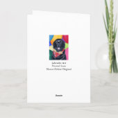 Zwart labrador gelukkig geboorte schilderij kaart (Achterkant)