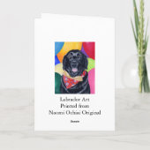 Zwart labrador gelukkig geboorte schilderij kaart (Achterkant)