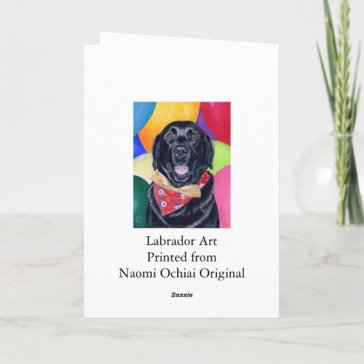 Zwart labrador gelukkig geboorte schilderij kaart (Achterkant)