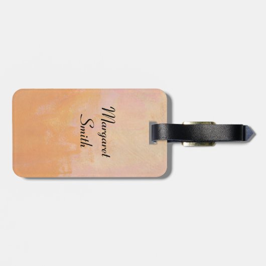 Zwart labrador glimlachen in licht bagagelabel (Achterkant horizontaal)