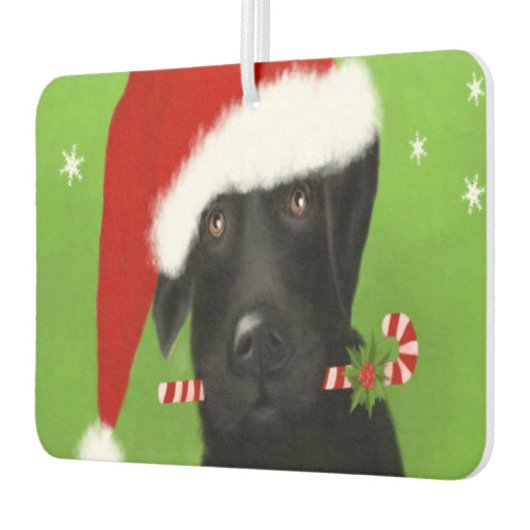 Zwart Labrador - Grappig Lab Kerstverfrisser Luchtverfrisser (Links)