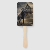 Zwart labrador halloween eng handwaaier (Achterkant)