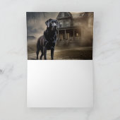 Zwart labrador halloween eng kaart (Binnen)