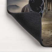 Zwart labrador halloween eng muismat (Hoek)