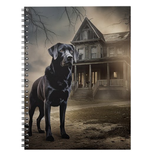 Zwart labrador halloween eng notitieboek (Voorkant)