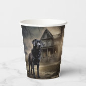 Zwart labrador halloween eng papieren bekers (Achterkant)